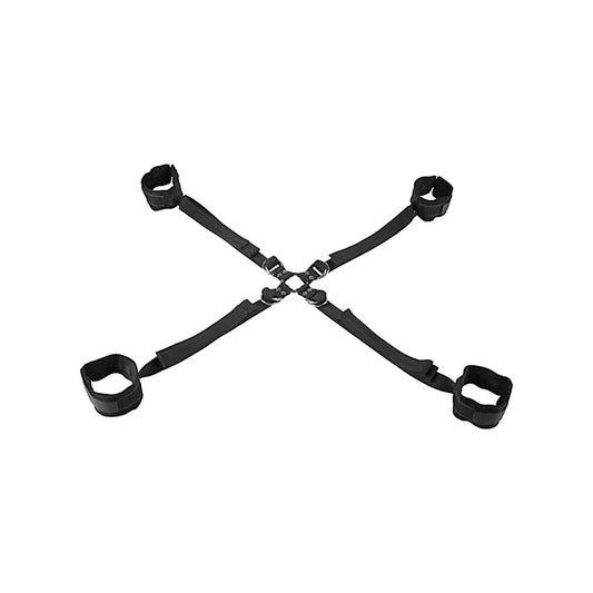 Sportsheets Velvet Noir Adjustable Hog Tie and Cuff Set - Cuffs And Restraints
