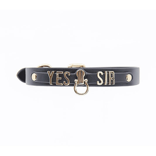 Love In Leather Yes Sir BDsM Play Collar - Collars and Leads