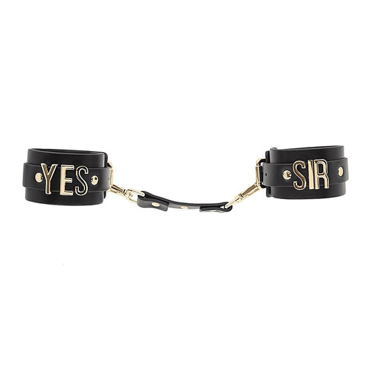 Love In Leather Yes Sir Faux Leather Wrist Cuffs