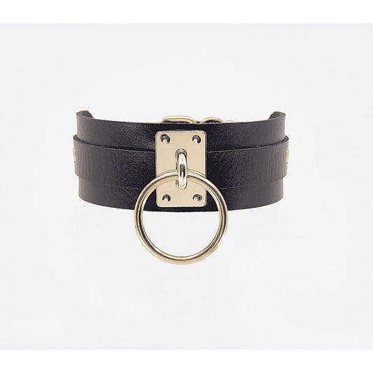 Love In Leather O-Ring Faux Leather BDSM Collar - Collars and Leads