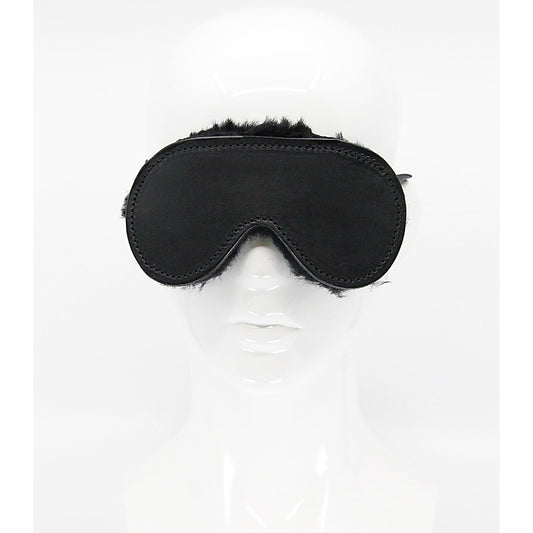 Love In Leather Sheepskin Lined Bondage Blindfold - Masks And Blindfolds