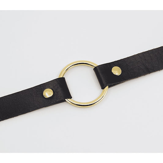 Love In Leather O-Ring Faux Leather BDSM Choker - Collars and Leads