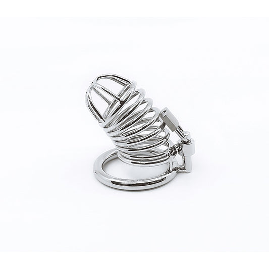 Love In Leather Chrome Male Chastity Cock Cage - Male Chastity