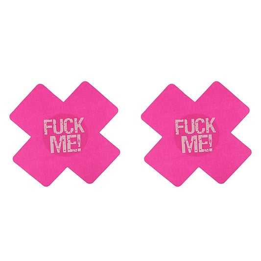 Love In Leather Fuck Me Satin Cross Nipple Pasties - Breast and Nipple Toys