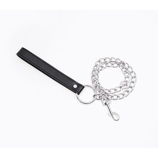 Berlin Baby Faux Leather Handle Chain Lead - Collars and Leads