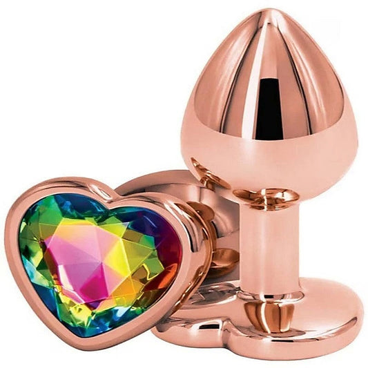 NS Novelties Rear Assets Rose Gold Heart Small Anal Plug - Butt Plugs
