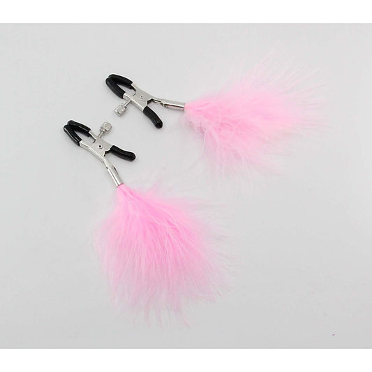 Love In Leather Womens Feather Nipple Clamps - Nipple and Clit Clamps