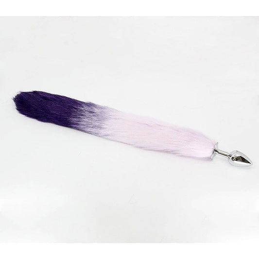 Love In Leather Fox Tail Anal Plug Purple/Lilac - Butt Plugs