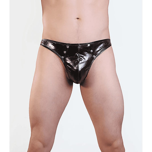 Love In Leather Mens Full Wet Look G-String - His Fetish