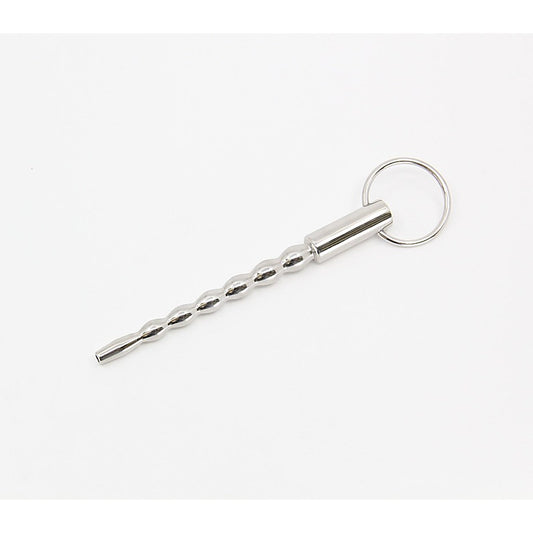 Love In Leather Stepped Ripple Penis Plug With Ring - Urethral Sounds