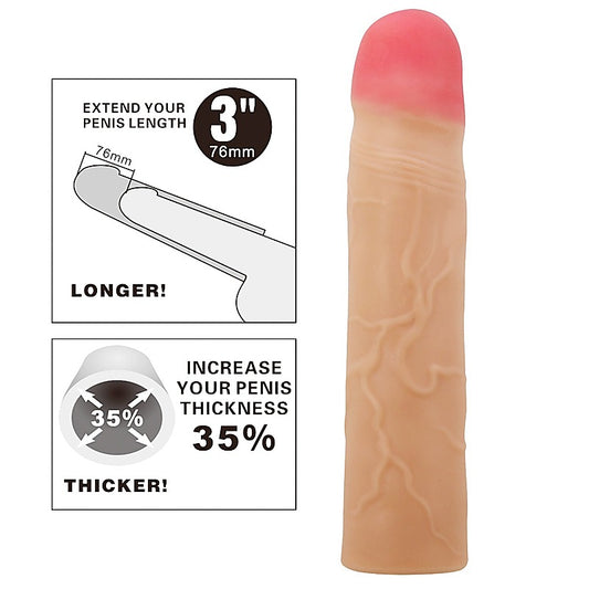 Party Up PHILIP 3 Inch Penis Extender Sleeve - Penis Sleeves and Extenders