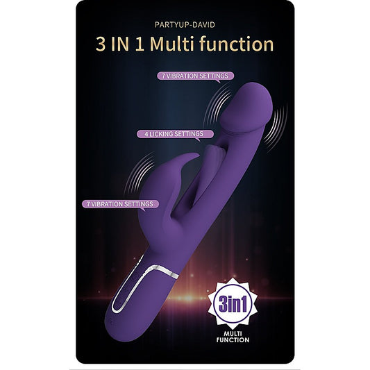 Party Up DAVID Swinging Rechargeable Rabbit Vibrator - Rabbit Vibrators