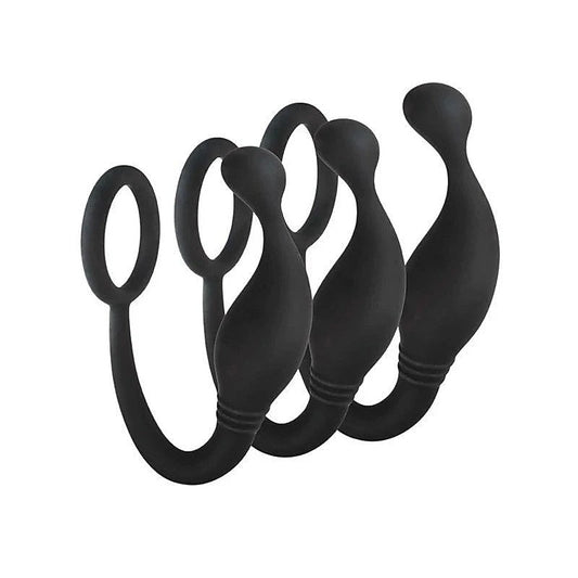 Excellent Power 3 Piece Prostate Plug with Love Ring - Prostate Toys