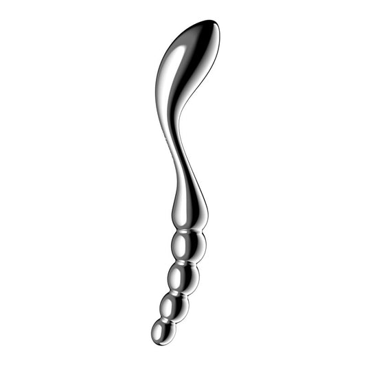 Star Force 1 Curved Metal Dildo by Satisfyer - Steel Sex Toys