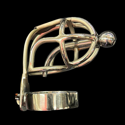 Hells Couture Bent Cum Thru Cock Cage - Male Chastity