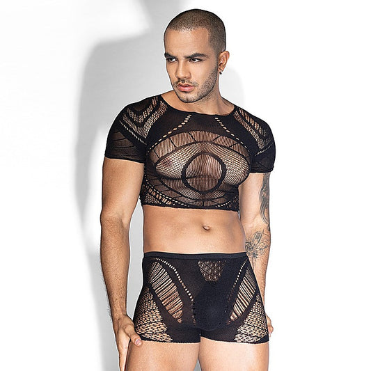 Love In Leather Sexy Extreme Plunge Boys Bodysuit - Mens Briefs And Boxers