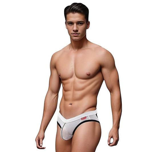 Envy Mens Sport Mesh Breathable Jockstrap White - Jocks and G-Strings