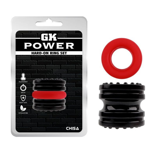 Hard On 2 Piece Men's Cock Ring Set by Chisa - Cock Ring Sets