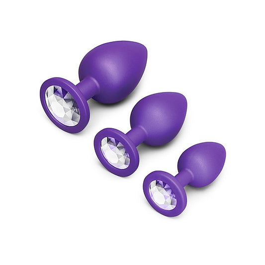 b-Vibe Jewel Butties 3 Piece Anal Training Set - Butt Plugs