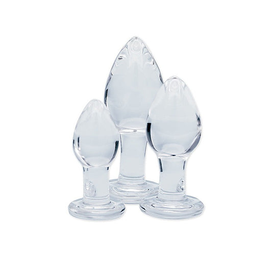 Creative Conceptions Clarity Utopian Trinity Butt Plugs Set - Glass Sex Toys