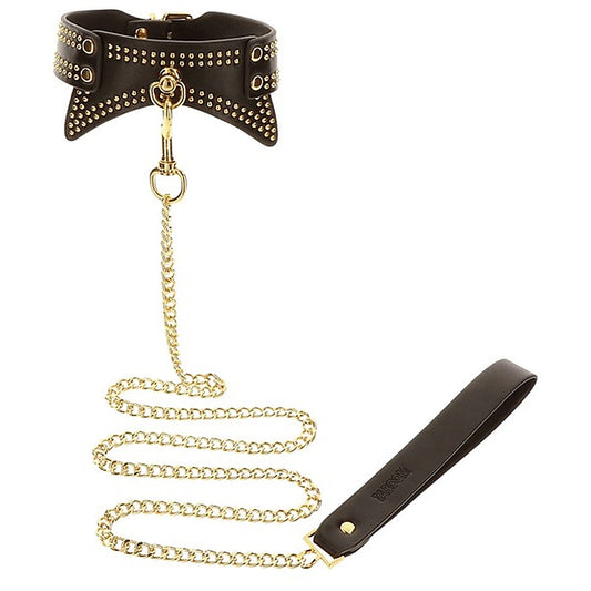 Scala Taboom Leather Studded Collar and Leash - Collars and Leads
