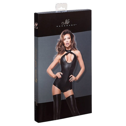 Short Powerwetlook Body with Lace Cleavage by Noir Handmade - Her Fetish