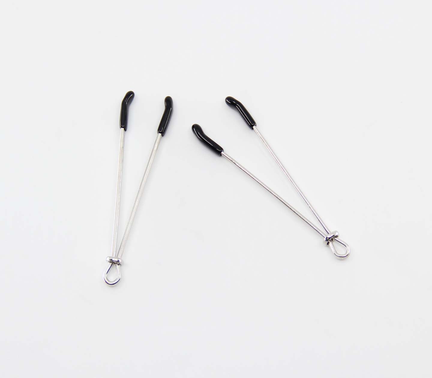 Love In Leather Tweezer Style Nipple Clamps Silver Nipple and Clit Clamps