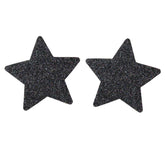 Love In Leather Glitter Star Womens Nipple Covers Black Breast and Nipple Toys