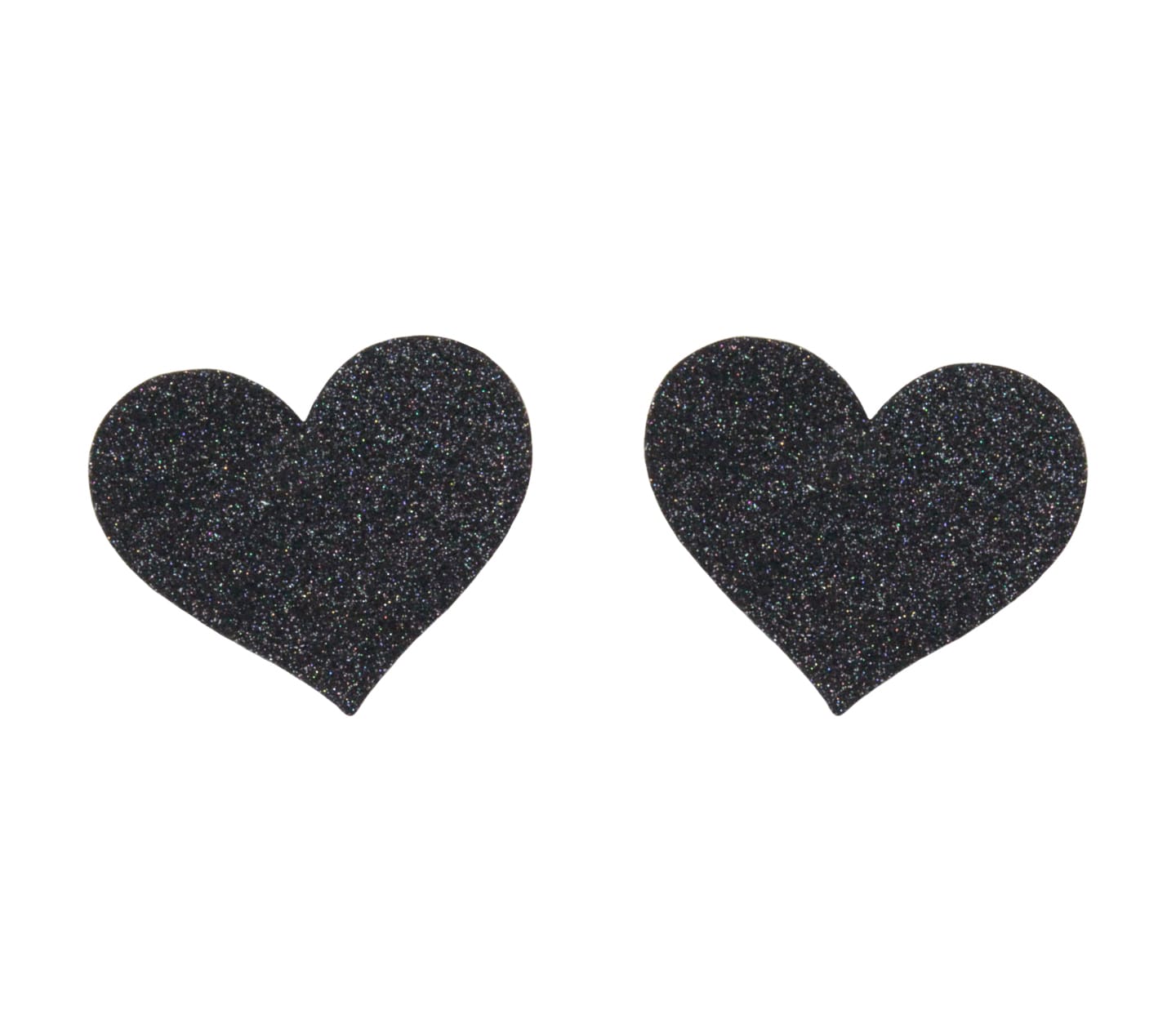 Love In Leather Glitter Heart Womens Nipple Covers Black Breast and Nipple Toys