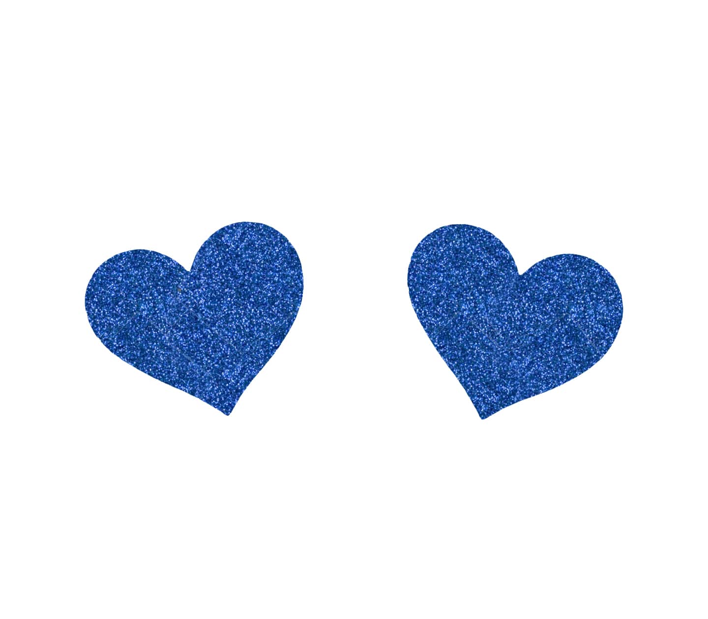 Love In Leather Glitter Heart Womens Nipple Covers Blue Breast and Nipple Toys
