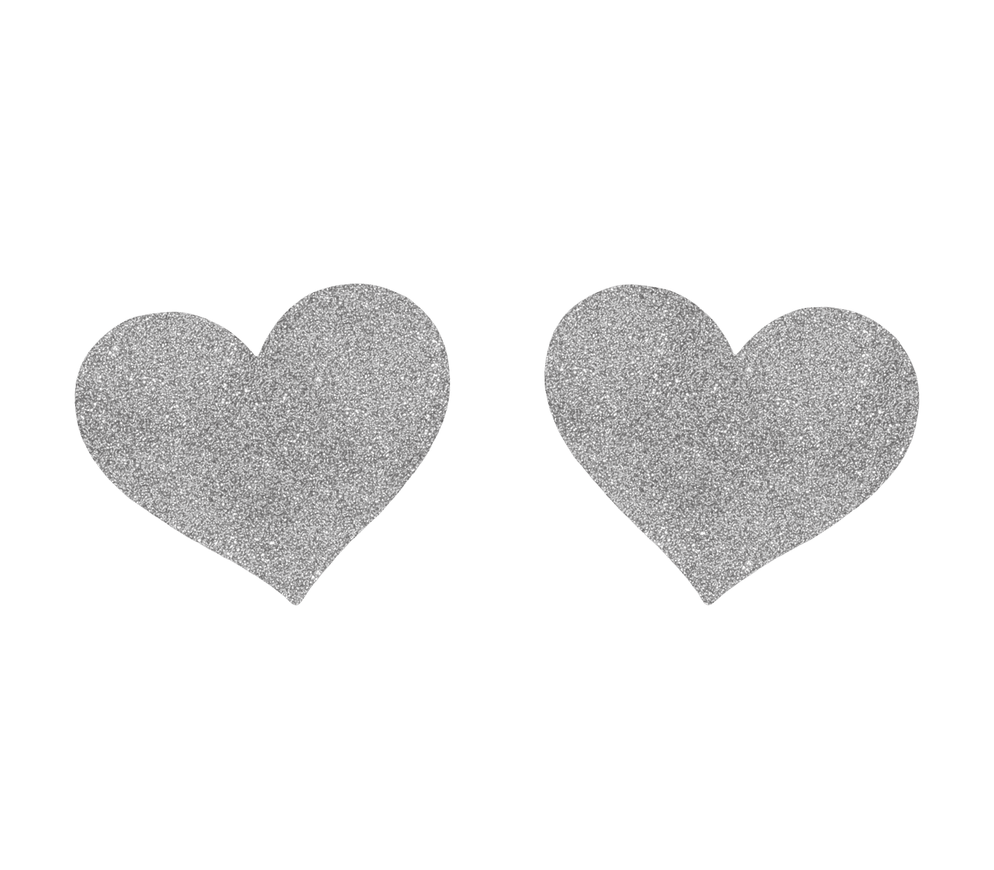 Love In Leather Glitter Heart Womens Nipple Covers Silver Breast and Nipple Toys