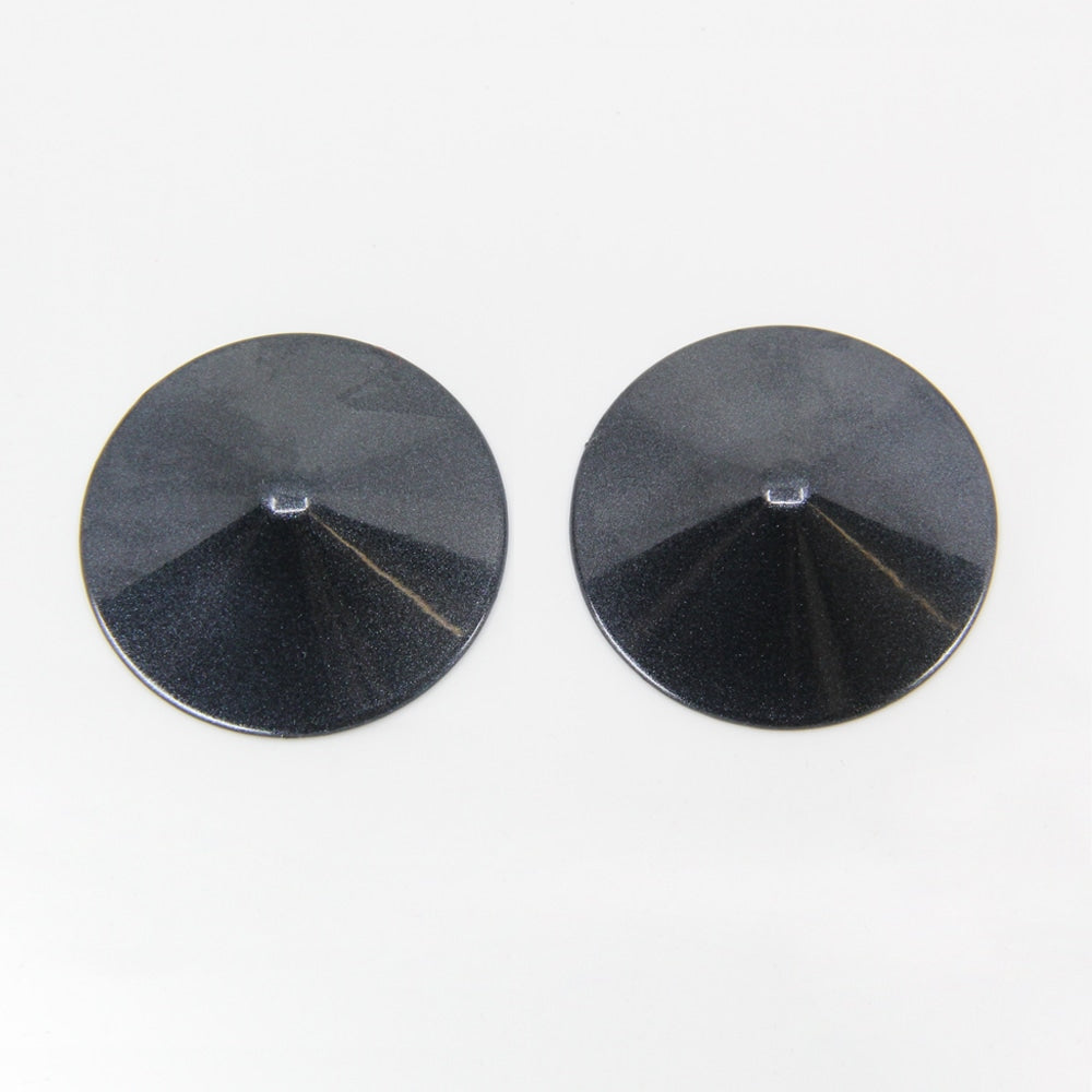 Love In Leather Round Metal Nipple Pasties Black Breast and Nipple Toys