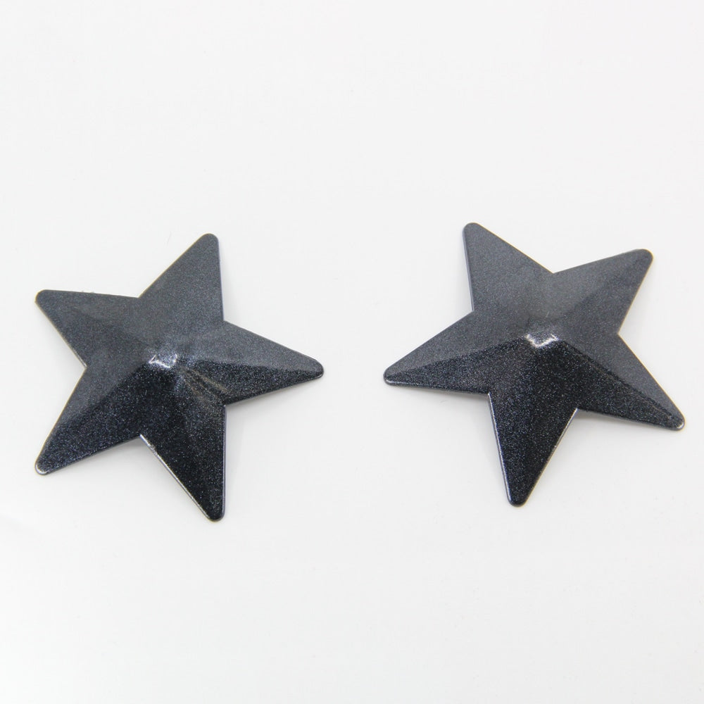 Love In Leather Star Shape Metal Nipple Pasties Black Breast and Nipple Toys
