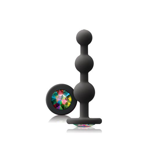 NS Novelties Glams Ripple Butt Plug with Rainbow Gem Base - Butt Plugs