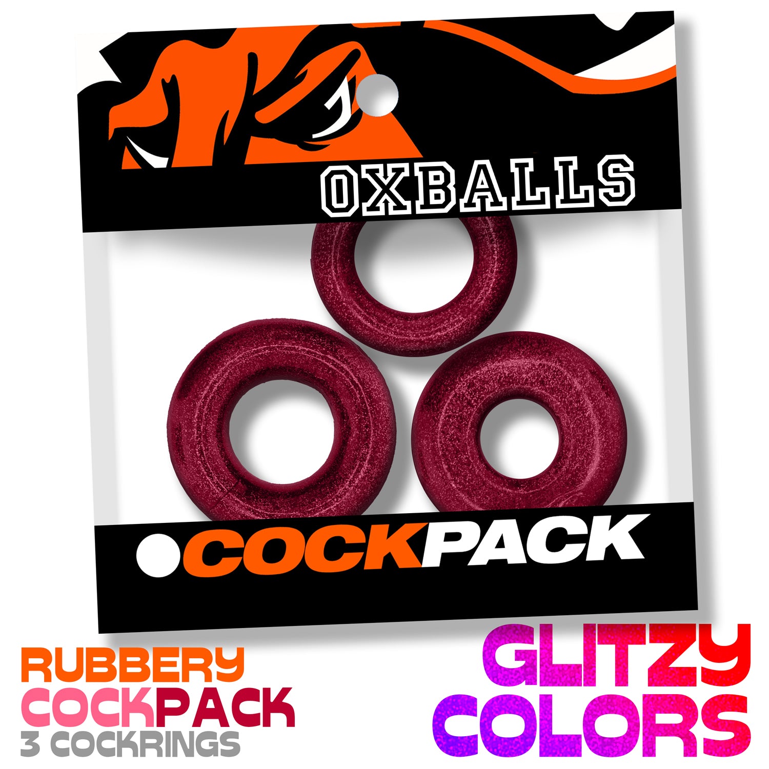 Oxballs Cockpack Multi Design 3 Piece Cock Ring Set - Cock Ring Sets