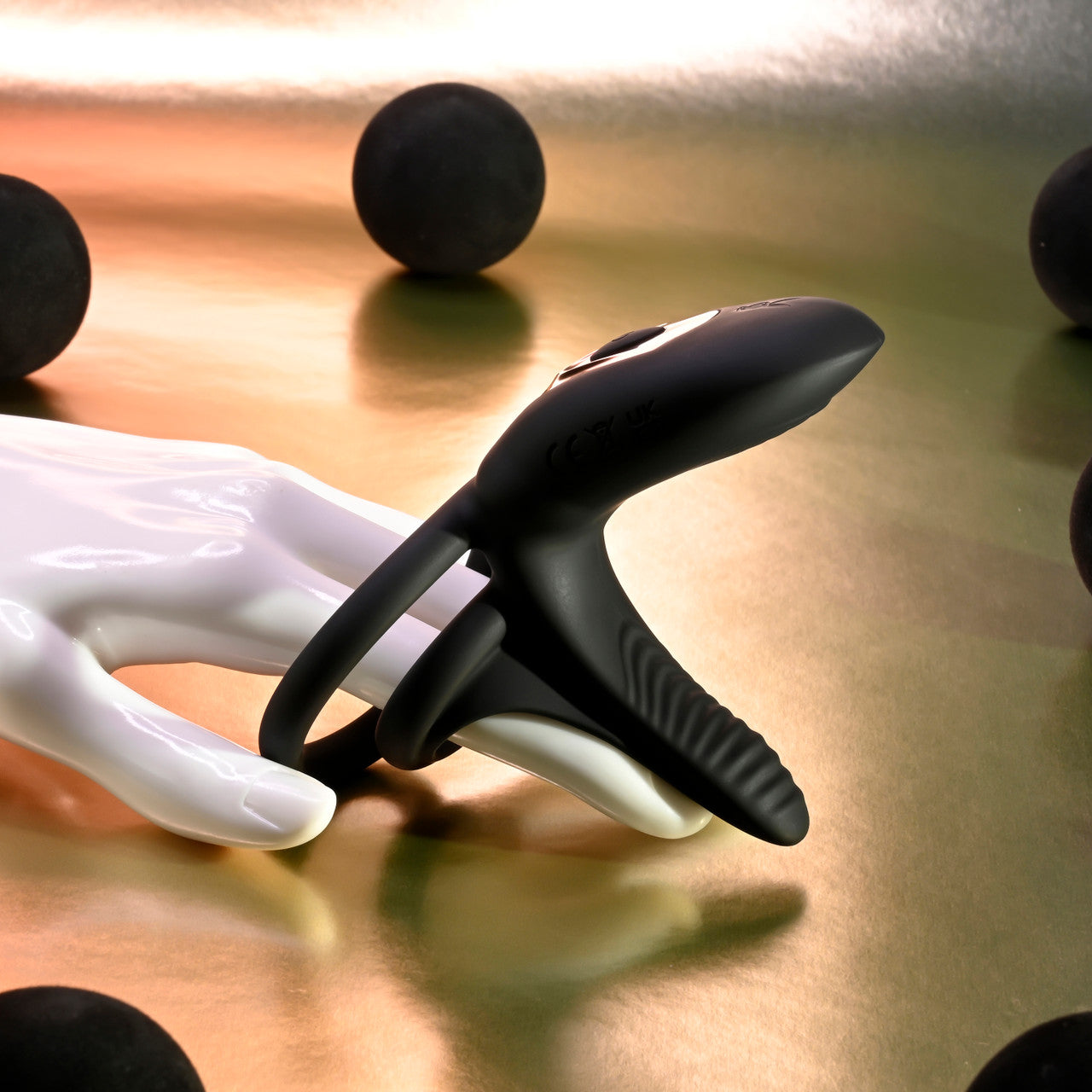 Playboy Pleasure JUST RIGHT Vibrating Cock Ring Black Vibrating Cock Rings