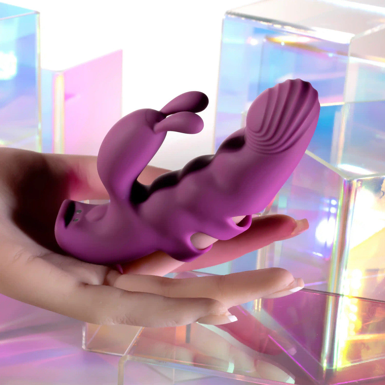 Playboy Pleasure LEND A HAND Finger Vibrator Purple Finger and Tongue Vibrators