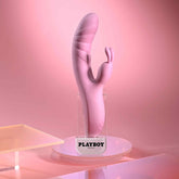 Playboy Pleasure RUB ME RIGHT Thrusting Rabbit Vibrator Pink Rabbit Vibrators