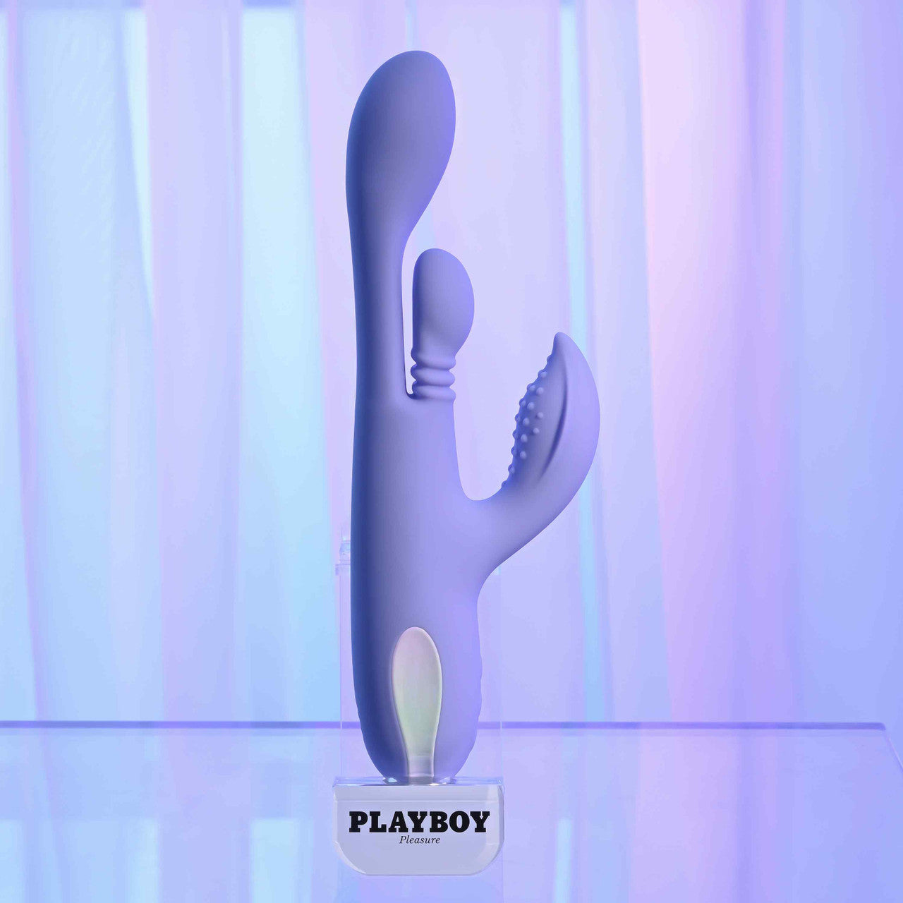 Playboy Pleasure NUBBIN RUBBIN Thrusting Rabbit Vibrator Purple Rabbit Vibrators