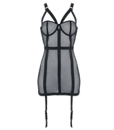 Muse Elastic Banding Black Mesh Womens Dress Small Her Fetish