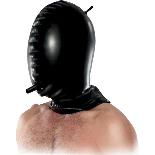 Fetish Fantasy Extreme Total Blackout Latex Bondage Hood - Bondage Hoods