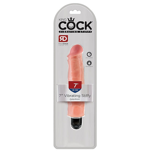 King Cock Vibrating Stiffy Realistic & Body-Safe Dildo Flesh - Vibrating Dildos