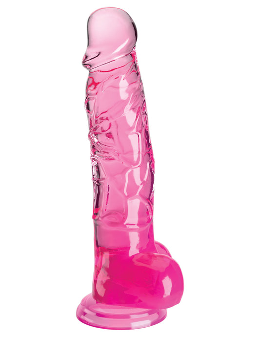 King Cock Clear 8 inch Realistic Dong with balls - Realistic Dildos