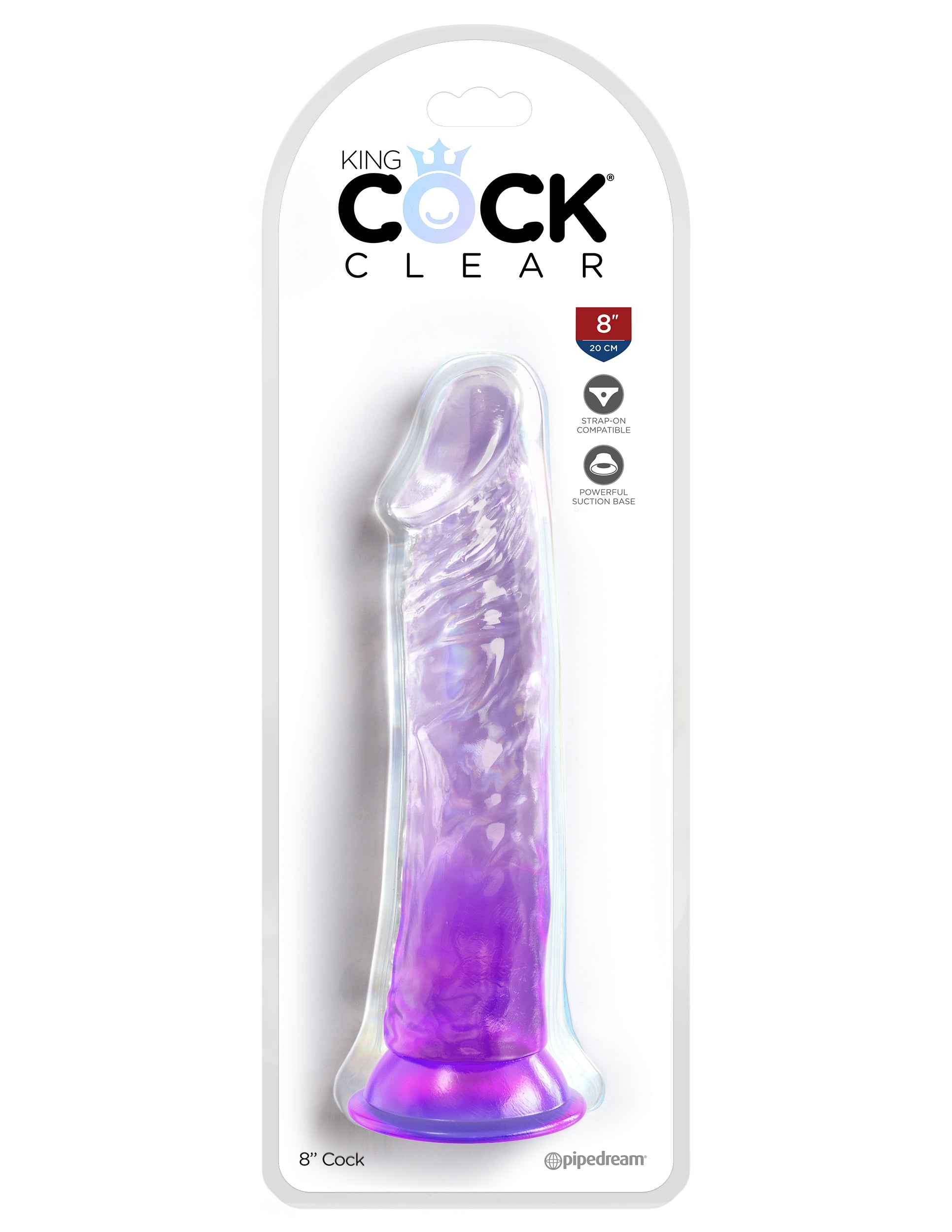 King Cock Clear 8 Inch Realistic Pleasure Dildo Realistic Dildos