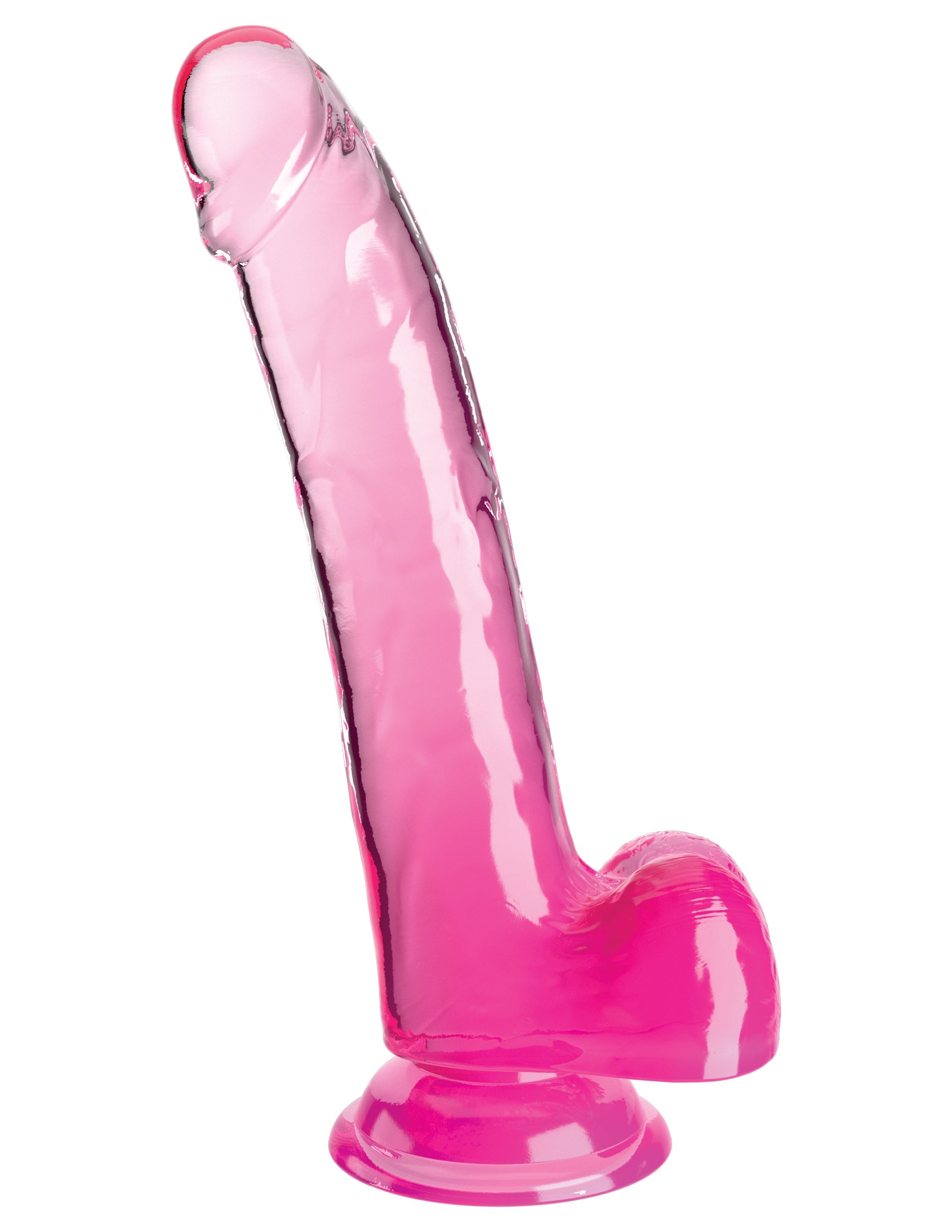 King Cock Clear 9 inch Realistic Cock with Balls Realistic Dildos