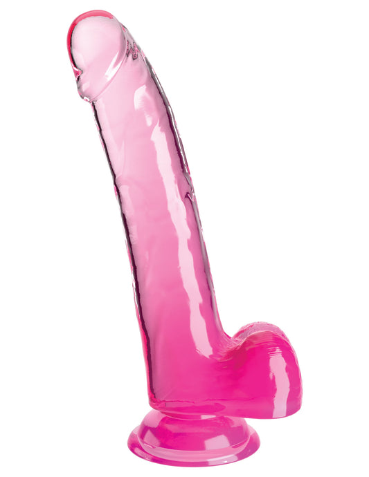 King Cock Clear 9 inch Realistic Cock with Balls - Realistic Dildos