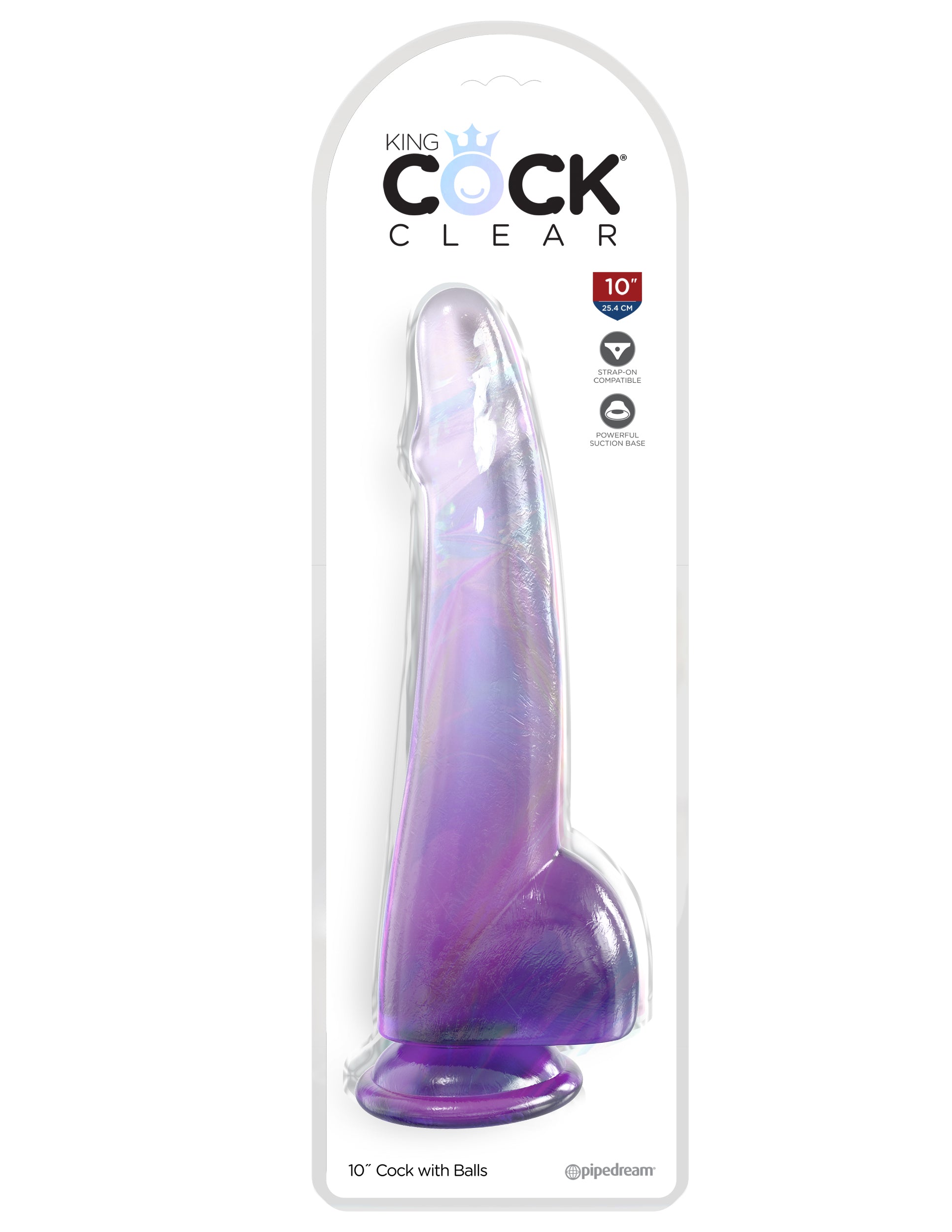 King Cock Clear 10 inch Realistic Dildo with Balls Realistic Dildos