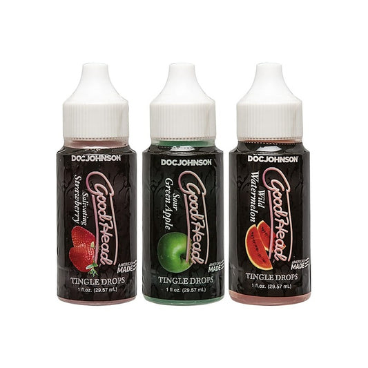 Doc Johnson Good Head Tingle Drops Anal Lube 3 Pack - Delay and Excite Sprays