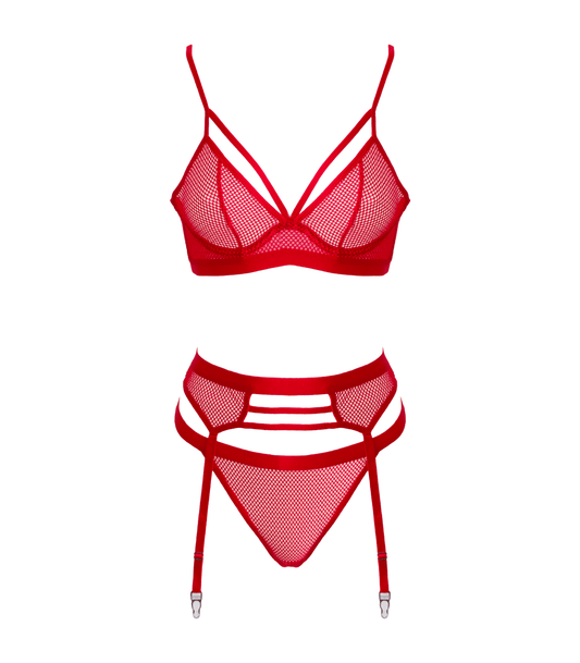 Muse Lingerie Fetish Play Sexy Bra and Panty Set Red - Her Fetish