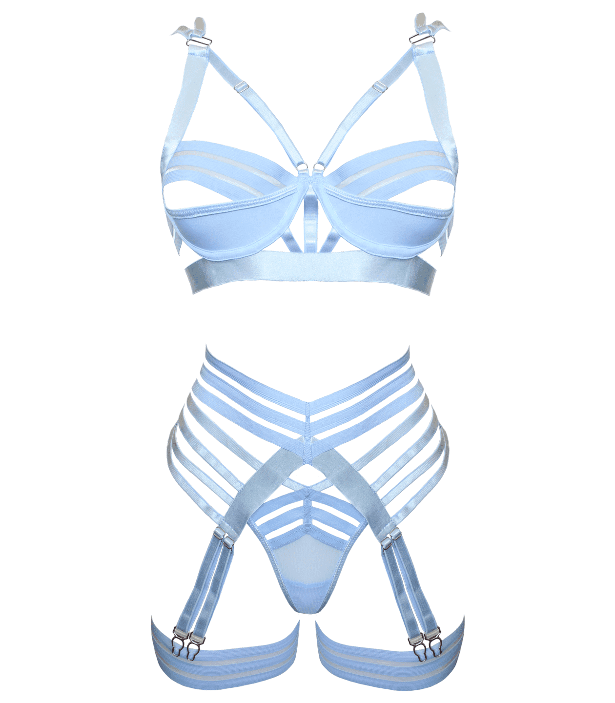 Muse Fetish Play Sexy Womens Lingerie Set Blue Blue Large Her Fetish
